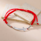 Pulsera de cuerda con espada Ali Zulfiqar árabe rojo plata
