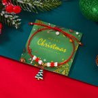 Pulsera de cuerda con colgante de Navidad árbol rojo