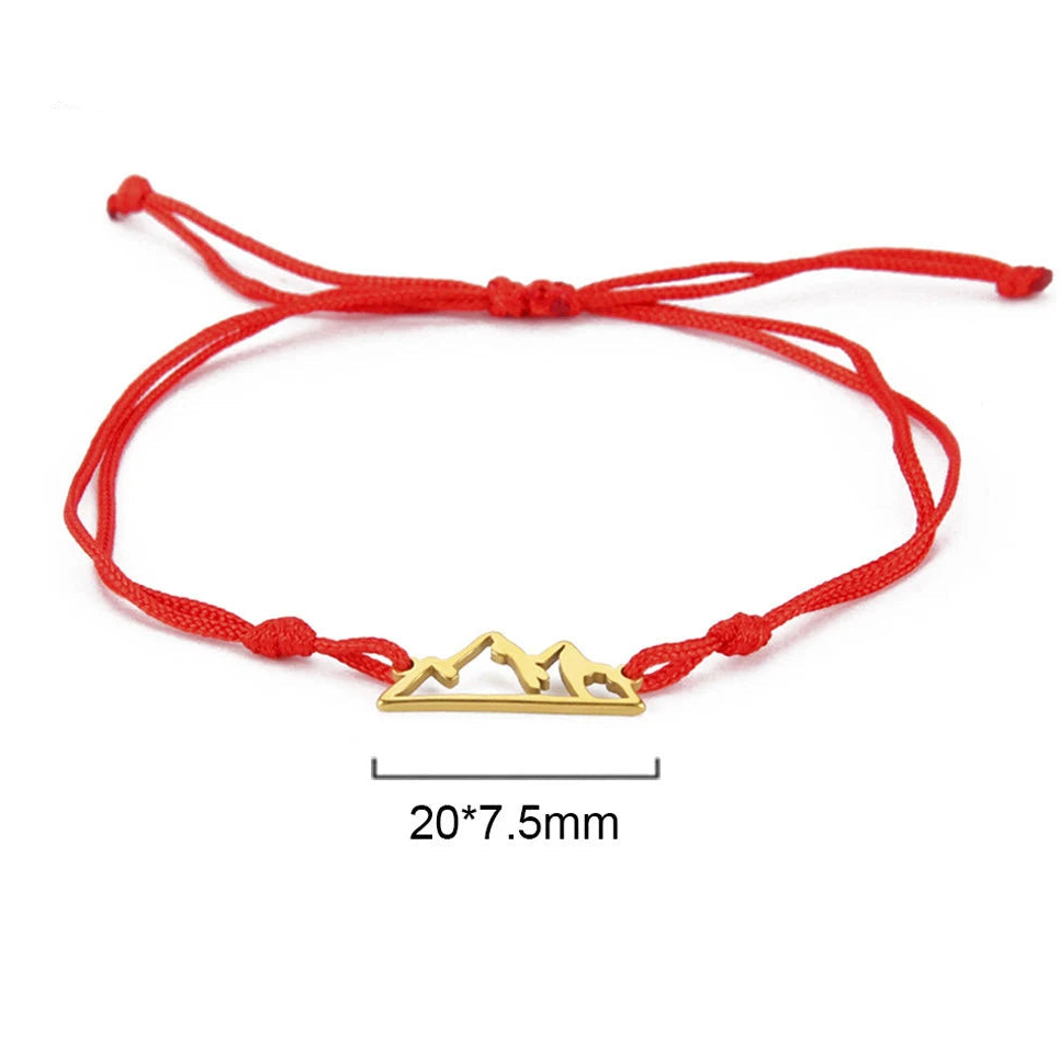 Pulsera de Cuerda con Colgante de Montaña para Mujer o Hombre