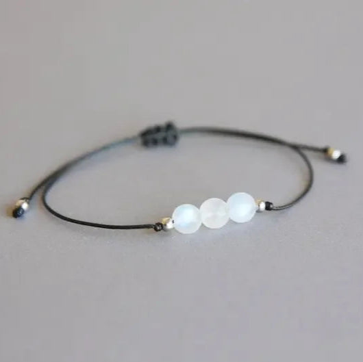 Pulsera de Cuerda y Cristal Piedra de Luna