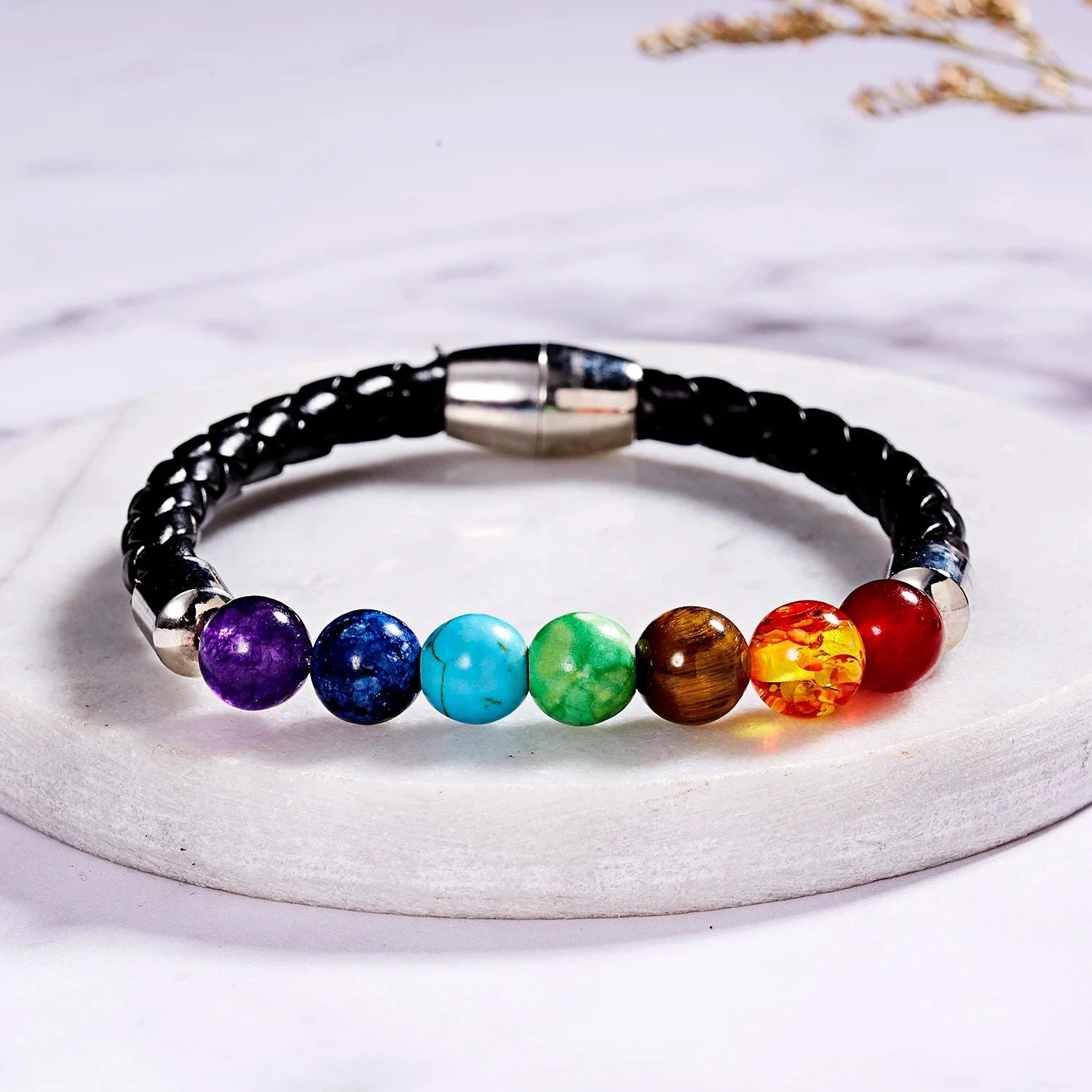 Pulsera de Cuerda y Piedras 7 Chakras