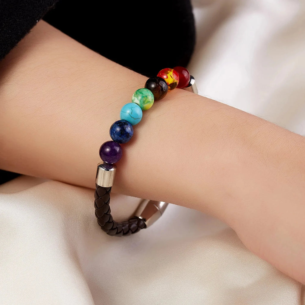 Pulsera de Cuerda y Piedras 7 Chakras