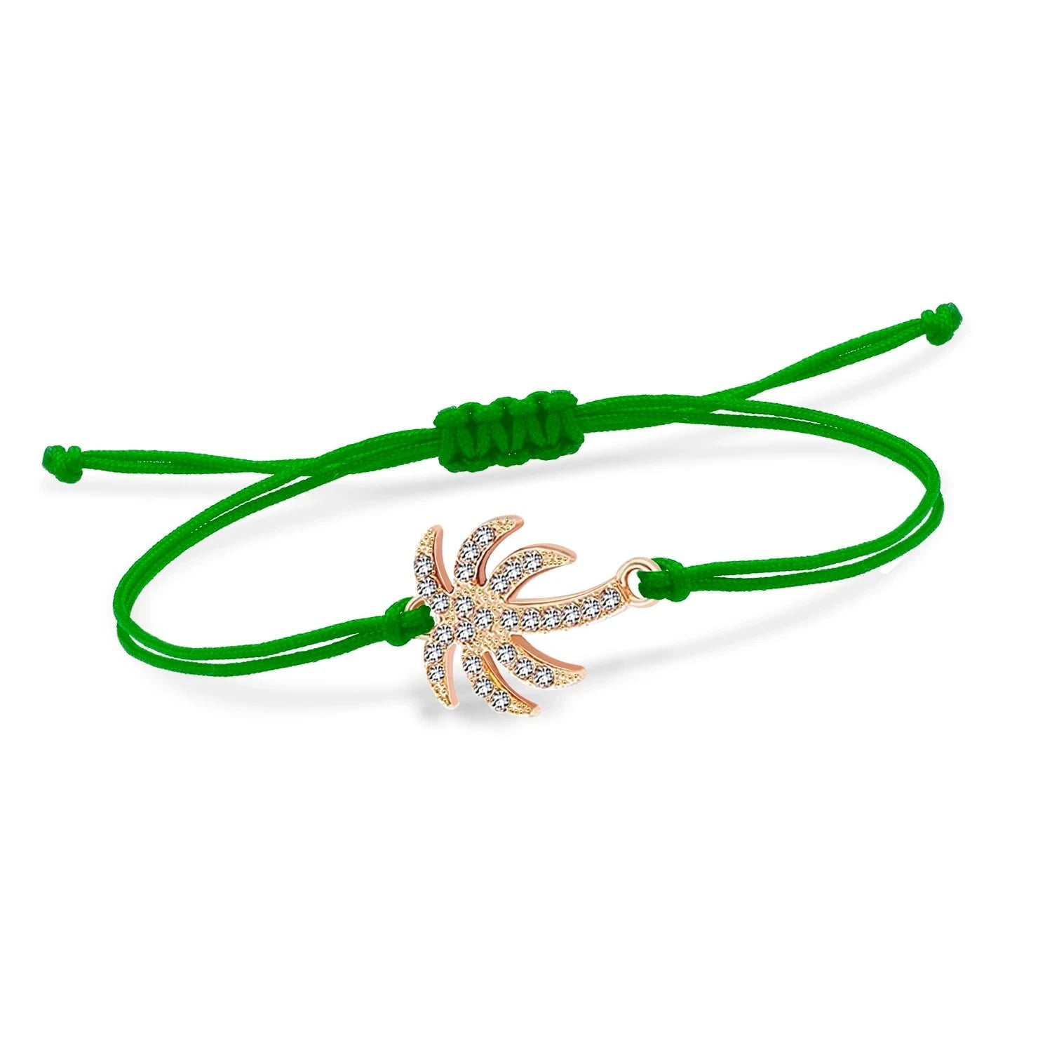 Pulsera de cuerda de palma con estrás 