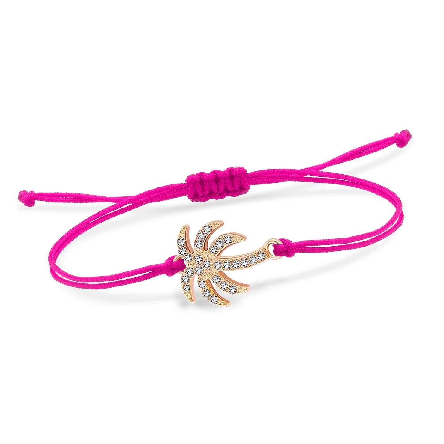 Pulsera de cuerda de palma con estrás 