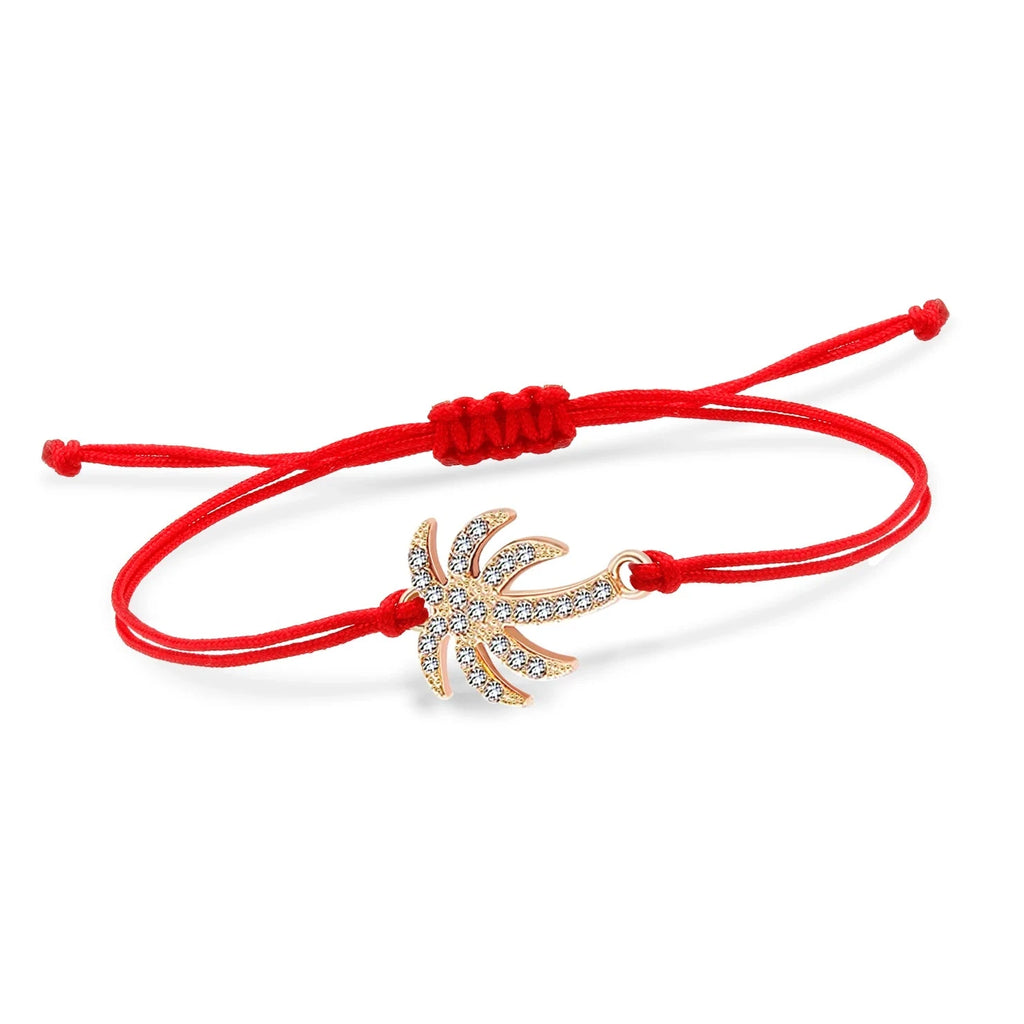 Pulsera de cuerda de palma con estrás 
