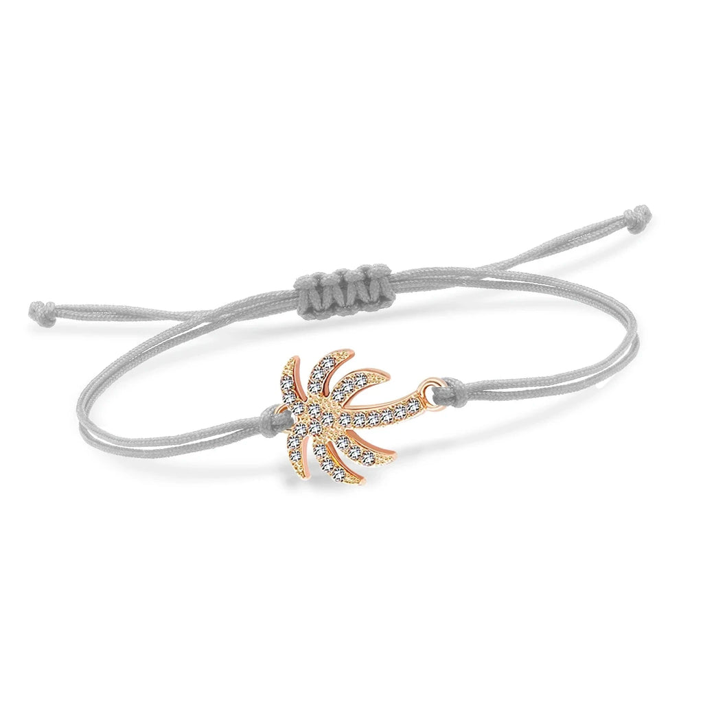Pulsera de cuerda de palma con estrás 