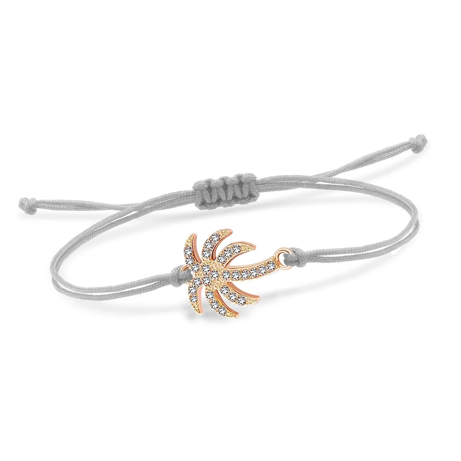 Pulsera de cuerda de palma con estrás 