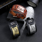 Pulsera de Cuero Águila Negra, Marrón