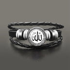 Pulsera de cuero Allah árabe musulmán blanco