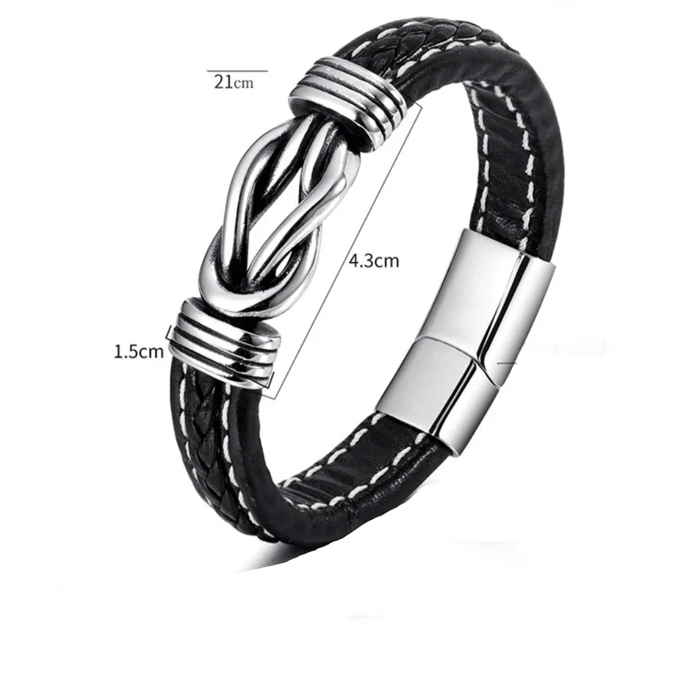 Pulsera de cuero con nudo para hombre 
