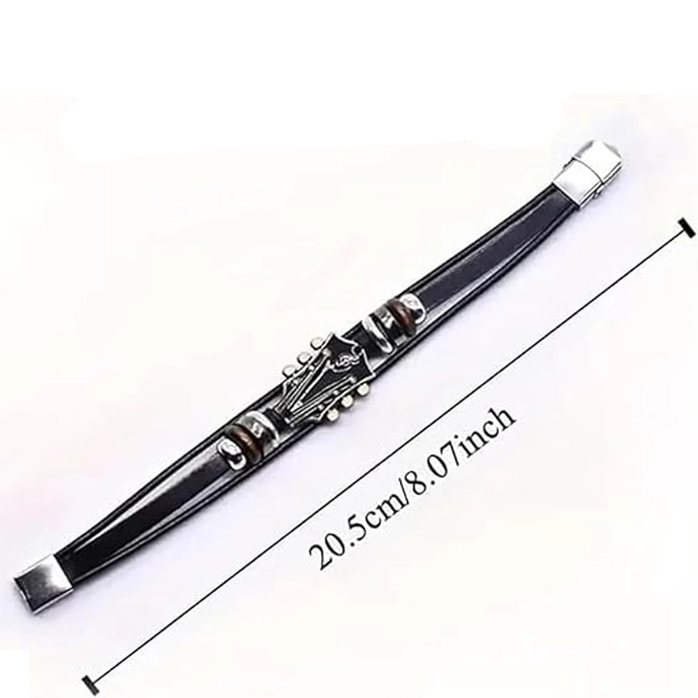 Bracelet en cuir guitare de rock'n'roll