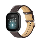 Correa de cuero para reloj Fitbit Versa 3, Versa 4, Sense 1 y Sense 2 marrón