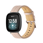 Correa de cuero para reloj Fitbit Versa 3, Versa 4, Sense 1 y Sense 2 rosa