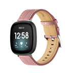 Correa de cuero para reloj Fitbit Versa 3, Versa 4, Sense 1 y Sense 2 rosa