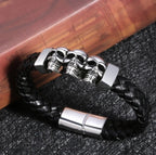 Pulsera de Cuero Cabezas de Muertos