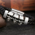 Pulsera de Cuero Cabezas de Muertos