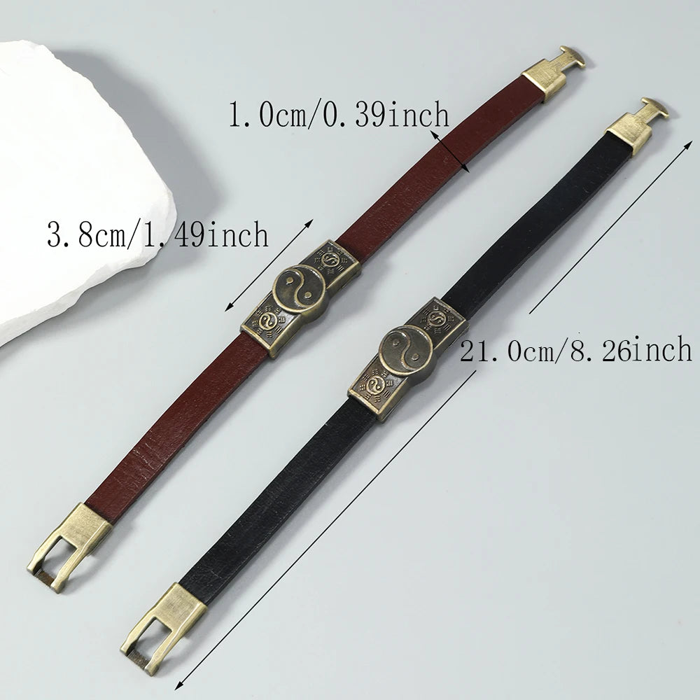 Pulsera de Cuero Yin Yang