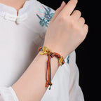 Pulsera Gourmette con Cordones de Encanto Budista Tibetano