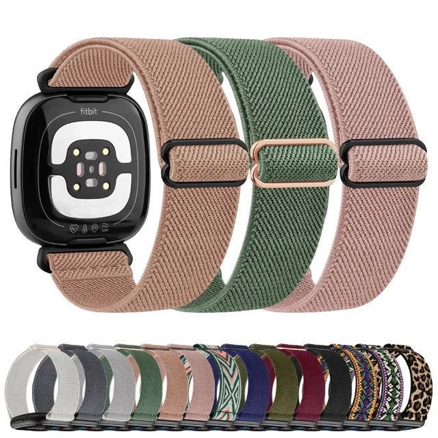 Pulsera de Nylon Elástico para Fitbit Versa 3 Versa 4 Sense 2