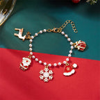 Pulsera de Perlas con Colgantes de Navidad