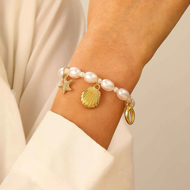 Pulsera de Perlas con Conchas