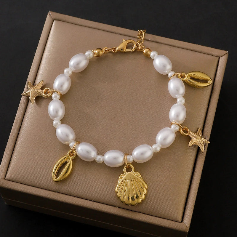 Pulsera de Perlas con Conchas