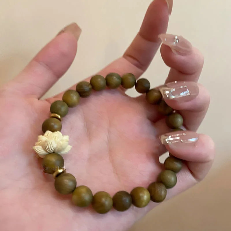 Pulsera de cuentas de madera natural tipo 1