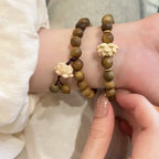 Pulsera de cuentas de madera natural