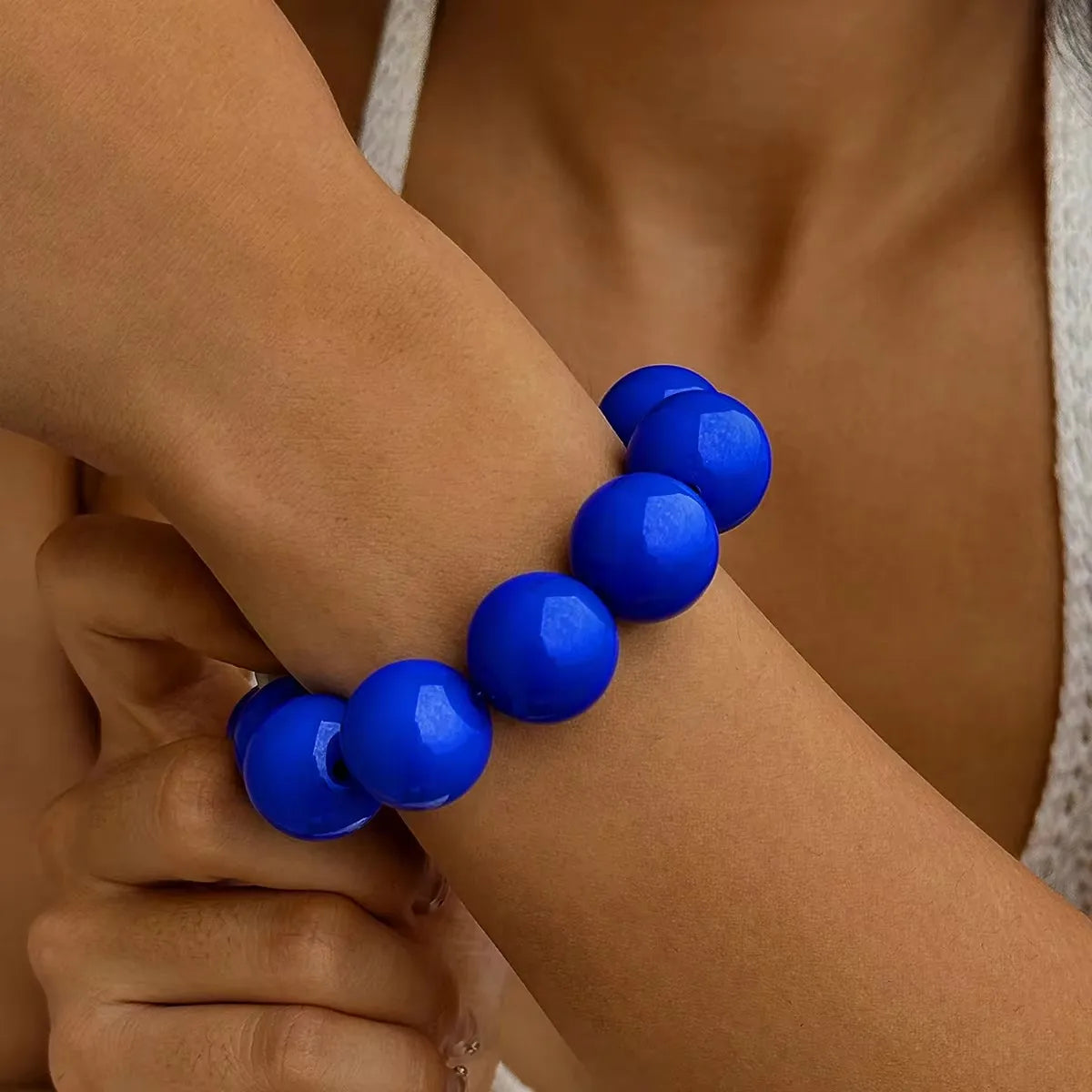 Pulsera de Perlas de Colores para Mujer azul