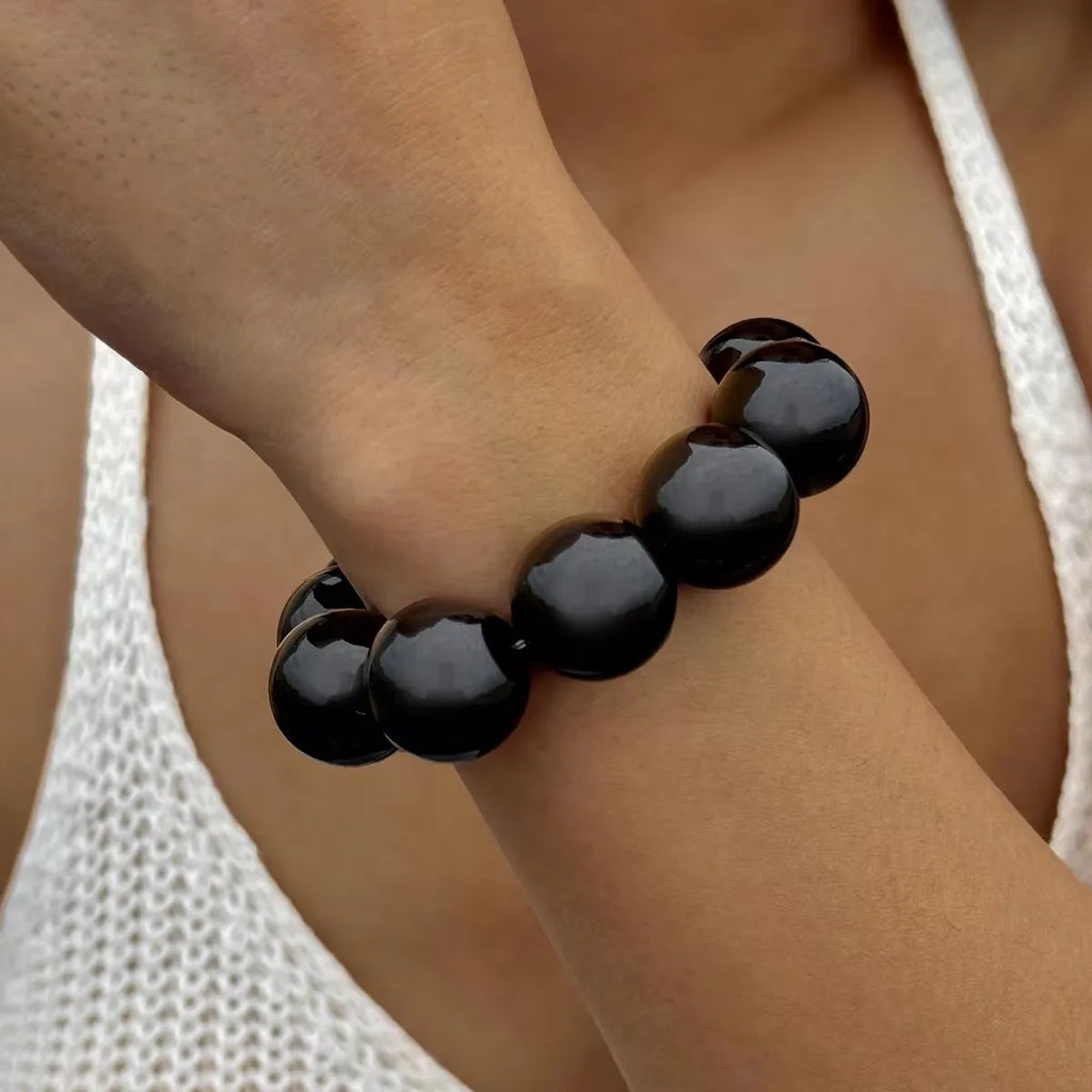 Pulsera de Perlas de Colores para Mujer negro