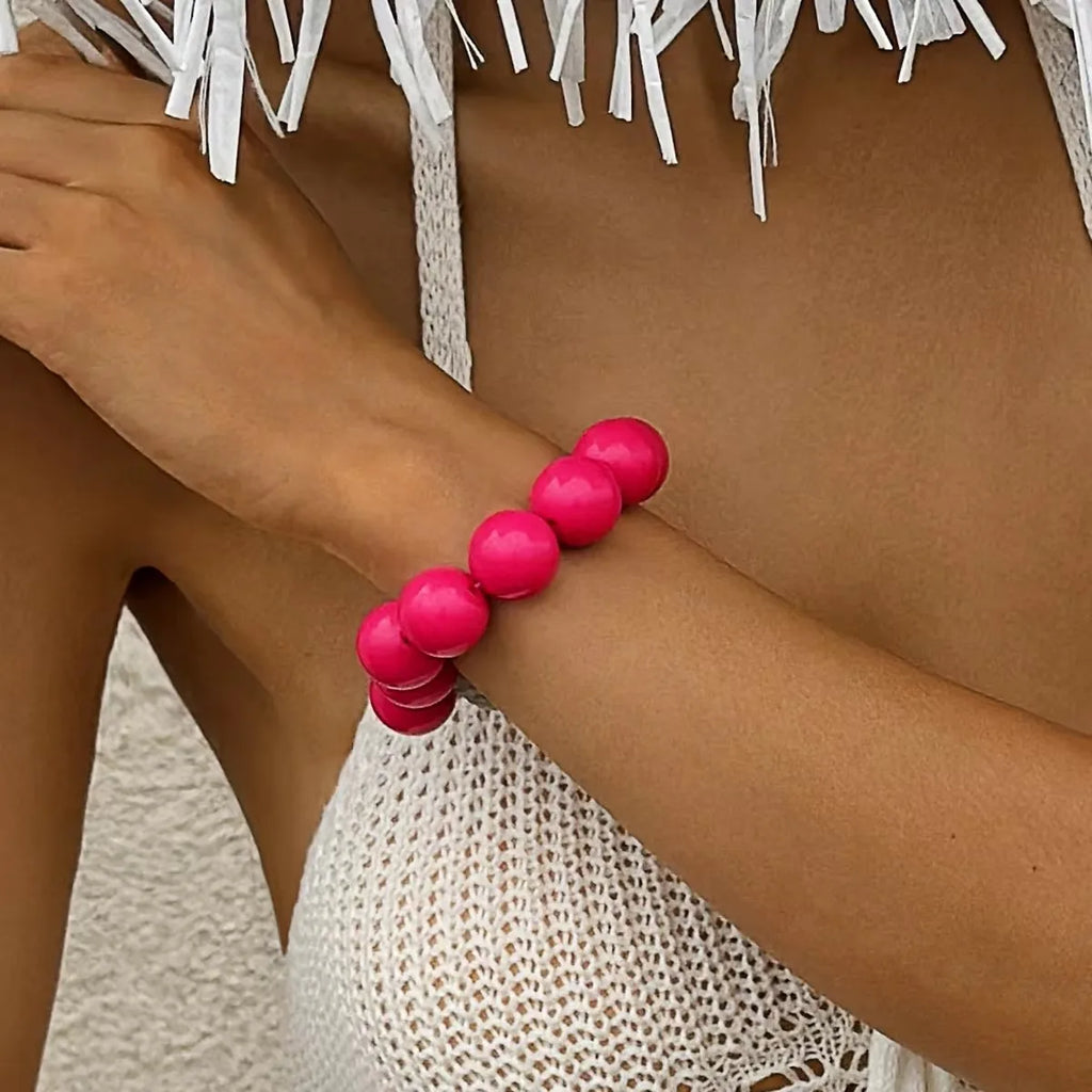 Pulsera de Perlas de Colores para Mujer rosa