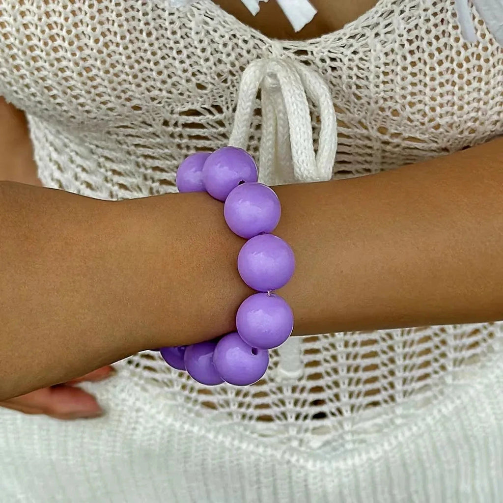 Pulsera de Perlas de Colores para Mujer violeta
