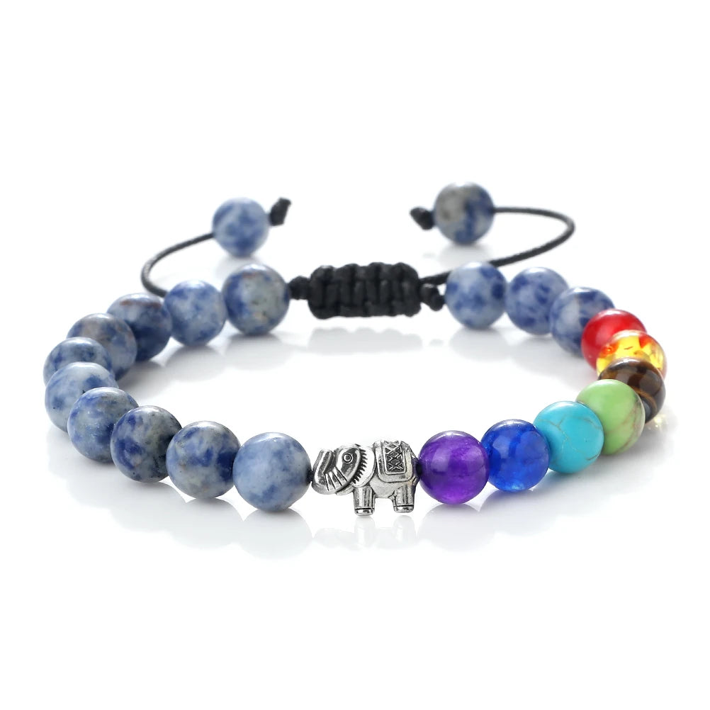 Pulsera de Piedras Naturales y Elefante 7 Chakras 10