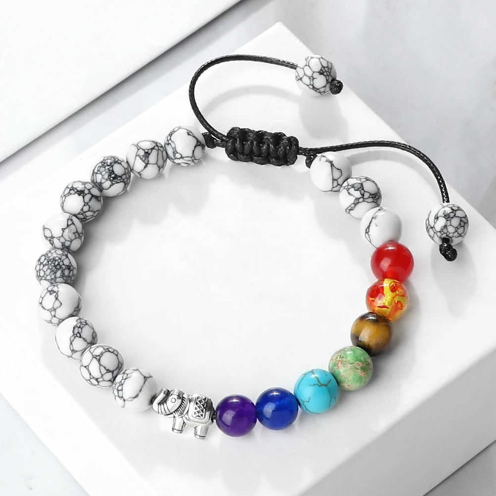 Pulsera de Piedras Naturales y Elefante 7 Chakras 5