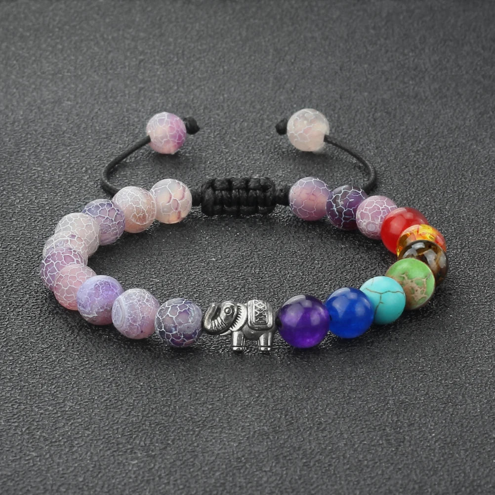 Pulsera de Piedras Naturales y Elefante 7 Chakras 12