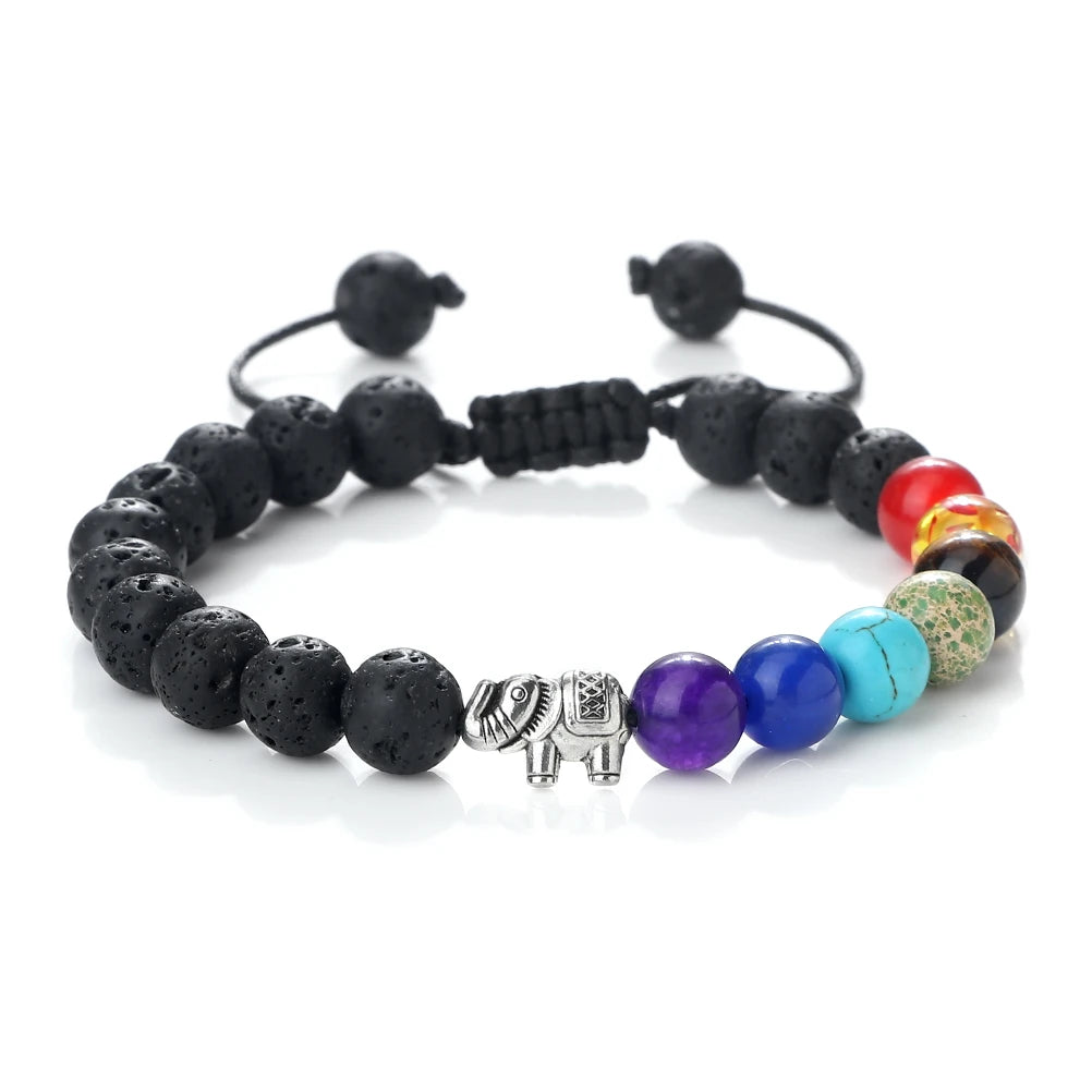 Pulsera de Piedras Naturales y Elefante 7 Chakras 3