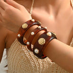 Pulsera de resina con concha ámbar