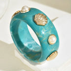 Pulsera de resina con concha verde