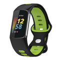Pulsera de silicona para reloj Fitbit Charge 5, Charge 6 negro verde