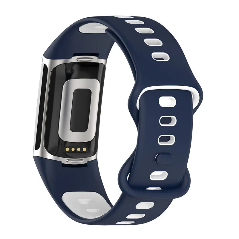 Pulsera de silicona para reloj Fitbit Charge 5, Charge 6 azul