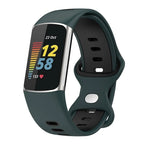 Pulsera de silicona para reloj Fitbit Charge 5, Charge 6 verde