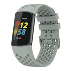 Pulsera de silicona para reloj Fitbit Charge 5, Charge 6 gris