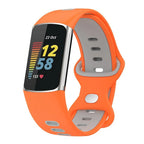 Pulsera de silicona para reloj Fitbit Charge 5, Charge 6 naranja