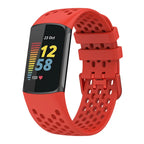 Pulsera de silicona para reloj Fitbit Charge 5, Charge 6 rojo