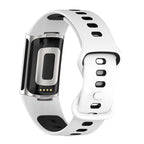 Pulsera de silicona para reloj Fitbit Charge 5, Charge 6 blanco negro