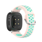 Pulsera de silicona para reloj Fitbit Versa 3, Versa 4, Sense 1 y Sense 2 rosa y cian