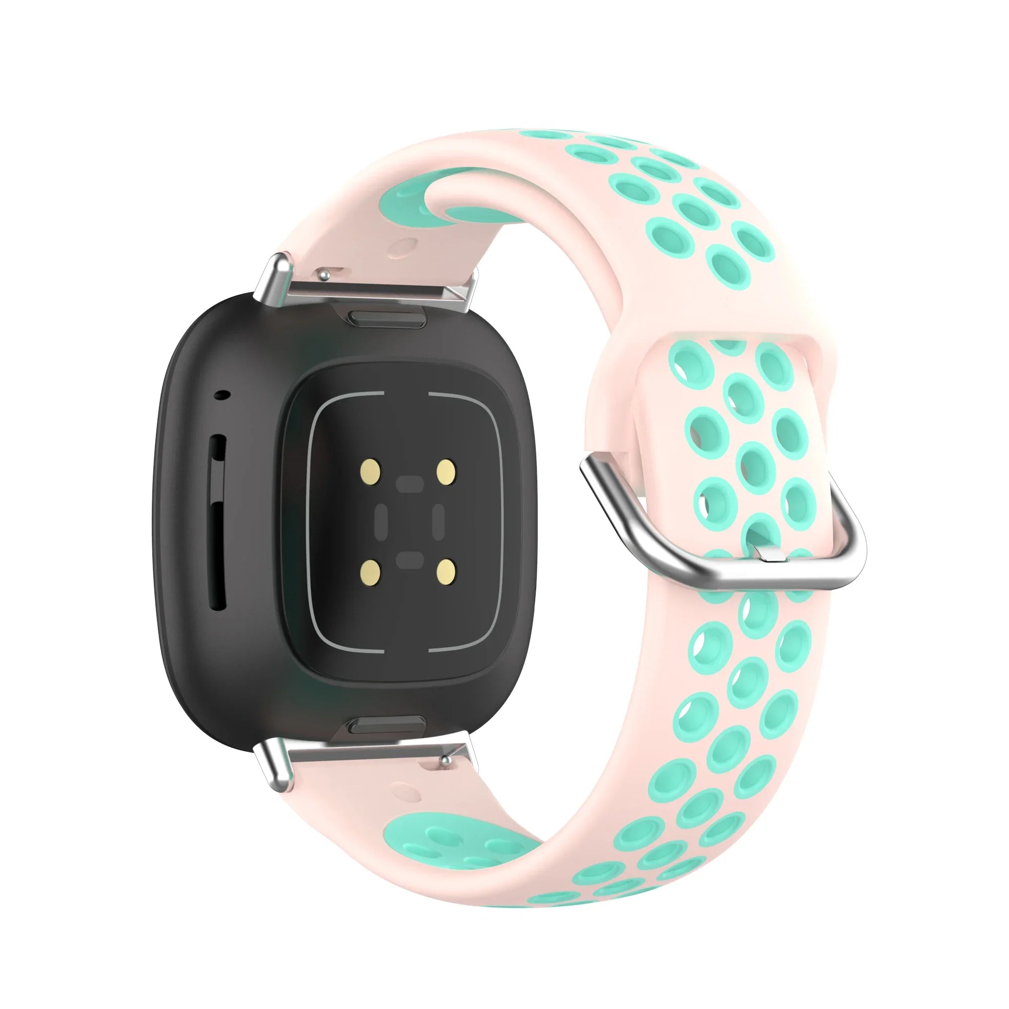 Pulsera de silicona para reloj Fitbit Versa 3, Versa 4, Sense 1 y Sense 2 rosa y cian
