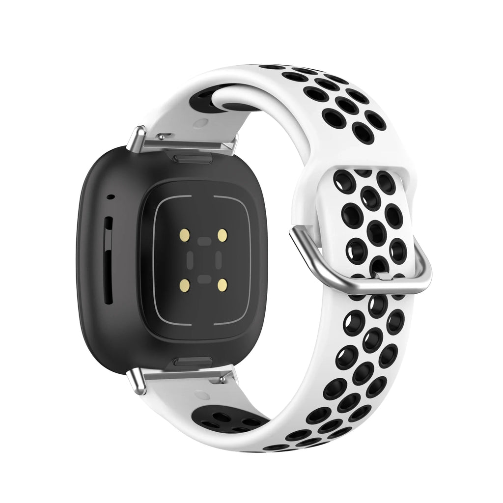 Pulsera de silicona para reloj Fitbit Versa 3, Versa 4, Sense 1 y Sense 2 blanco y negro