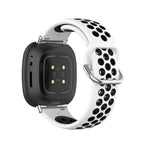 Pulsera de silicona para reloj Fitbit Versa 3, Versa 4, Sense 1 y Sense 2 blanco y negro