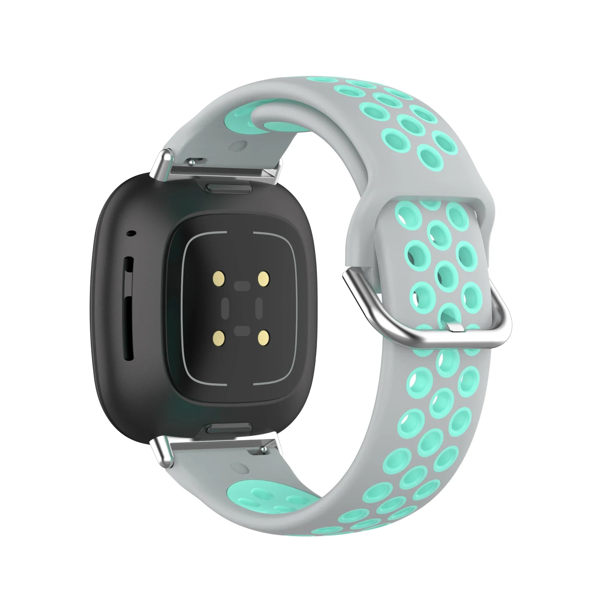 Pulsera de silicona para reloj Fitbit Versa 3, Versa 4, Sense 1 y Sense 2 gris y cian